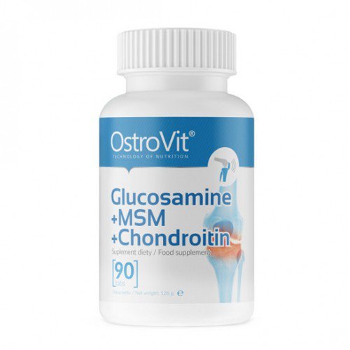 Glucosamine + MSM + Chondroitin OstroVit 90 tabs,  мл, OstroVit. Хондропротекторы. Поддержание здоровья Укрепление суставов и связок 