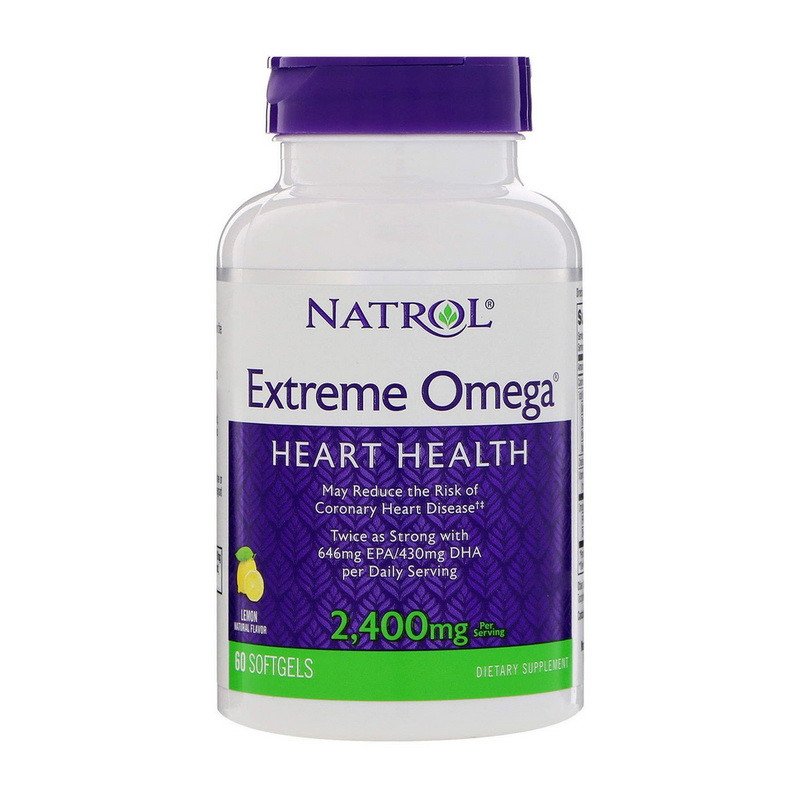 Омега 3 Natrol Extreme Omega 2400 mg 60 капсул,  мл, Natrol. Омега 3 (Рыбий жир). Поддержание здоровья Укрепление суставов и связок Здоровье кожи Профилактика ССЗ Противовоспалительные свойства 