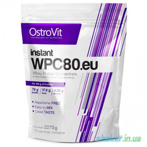 OstroVit Сывороточный протеин концентрат OstroVit Instant WPC 80 (2,27 кг) островит вей strawberry shake, , 2.27 