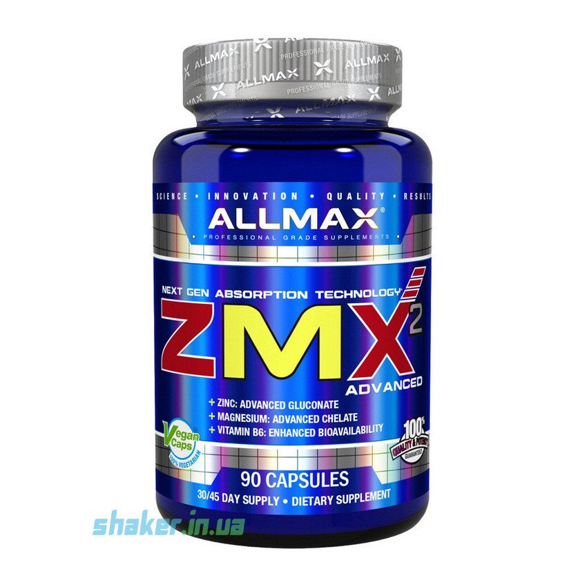 Бустер тестостерона AllMax Nutrition ZMX (90 капс) змх аллмакс нутришн,  мл, AllMax. ZMA (Цинк, Магний и B6),ZMA. Поддержание здоровья Повышение тестостерона 