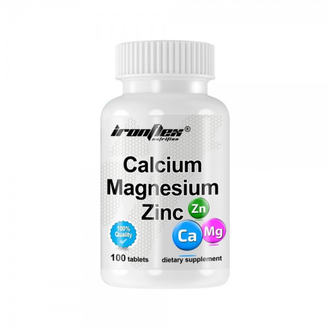 Витамины и минералы IronFlex Calcium Magnesium Zinc, 100 таблеток,  ml, Iron Addicts Brand. Vitamins and minerals. General Health Immunity enhancement 