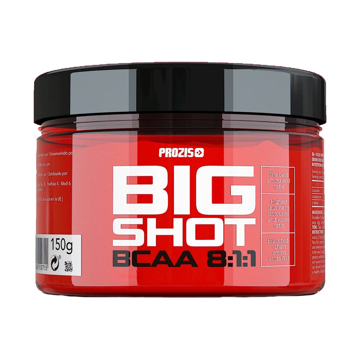 BCAA Prozis Big Shot - BCAA 8:1:1, 150 грамм Без вкуса,  ml, Protein Factory. BCAA. Weight Loss recovery Anti-catabolic properties Lean muscle mass 