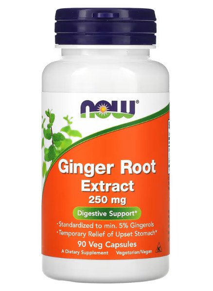 NOW Foods Ginger Root Extract 250 mg 90 Caps,  мл, Now. Спец препараты. 
