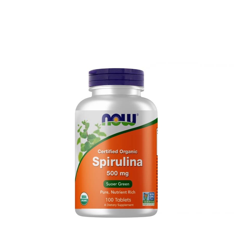 Натуральная добавка NOW Spirulina 500 mg, 100 таблеток,  мл, Now. Hатуральные продукты. Поддержание здоровья 