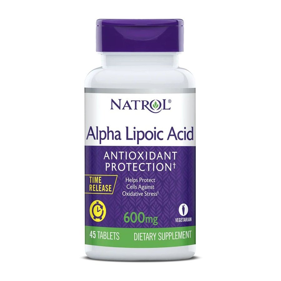 Натуральная добавка Natrol Alpha Lipoic Acid 600 mg Time Release, 45 таблеток,  мл, Natrol. Hатуральные продукты. Поддержание здоровья 