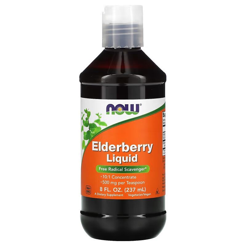 Now Натуральная добавка NOW Elderberry Liquid 500 mg, 237 мл, , 