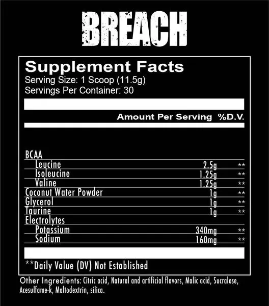 RedCon1  BREACH 345g / 30 servings,  ml, RedCon1. BCAA