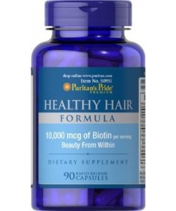 Healthy Hair Formula, 90 piezas, Puritan's Pride. Complejos vitaminas y minerales. General Health Immunity enhancement 