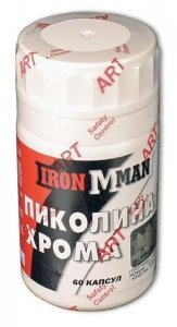 Пиколинат хрома, 60 pcs, Ironman. Chromium picolinate. Weight Loss Glucose metabolism regulation Appetite reducing 
