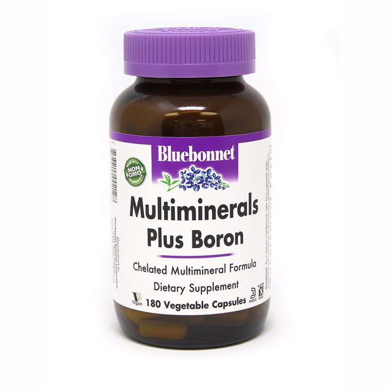 Витамины и минералы Bluebonnet Multiminerals Plus Boron, 180 вегакапсул,  ml, Bluebonnet Nutrition. Vitamins and minerals. General Health Immunity enhancement 
