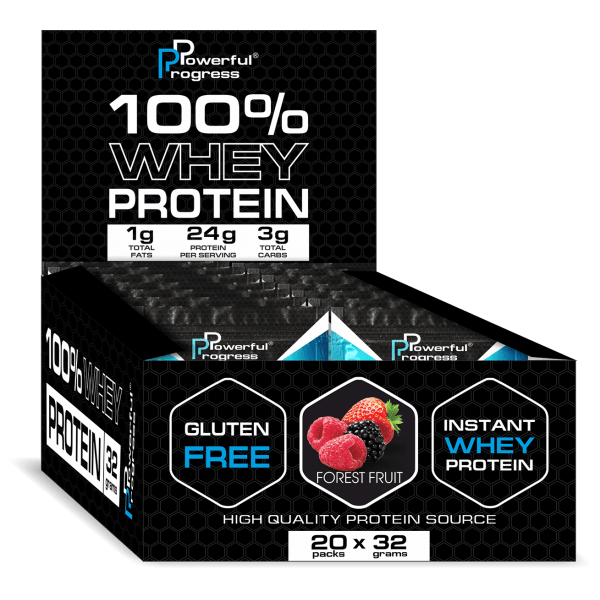 Powerful Progress Сывороточный протеин изолят Powerful Progress 100% Whey Protein 20 пакетиков по 32 грамма Микс фруктов, , 