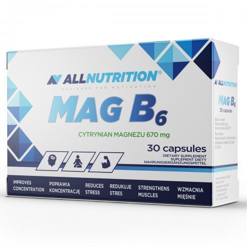 Магний Б6 AllNutrition Magnesium B6 30 капсул,  мл, AllNutrition. Магний Mg. Поддержание здоровья Снижение холестерина Предотвращение утомляемости 