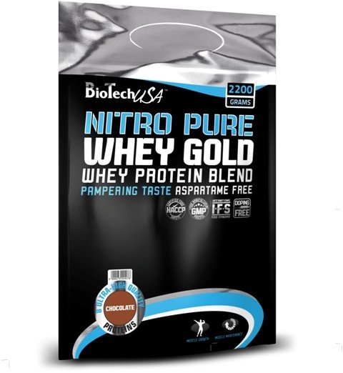 Nitro Pure Whey Gold, 2200 g, BioTech. Mezcla de proteínas de suero de leche. 
