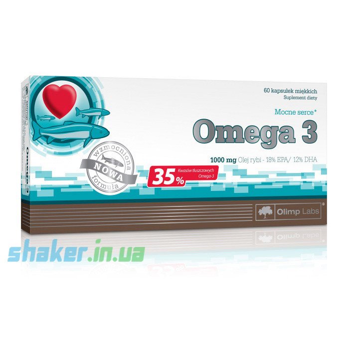Омега 3 Olimp Omega 3 35% 1000 mg (60капс) рыбий жир олимп,  мл, Olimp Labs. Омега 3 (Рыбий жир). Поддержание здоровья Укрепление суставов и связок Здоровье кожи Профилактика ССЗ Противовоспалительные свойства 