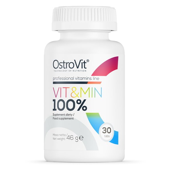 Витамины и минералы OstroVit 100% Vit &amp; Min, 30 таблеток,  ml, OstroVit. Vitamins and minerals. General Health Immunity enhancement 