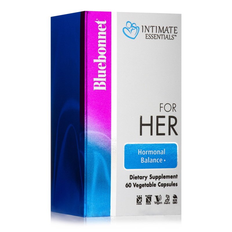 Натуральная добавка Bluebonnet Intimate Essentials For Her Hormonal Balance, 60 вегакапсул,  мл, Bluebonnet Nutrition. Hатуральные продукты. Поддержание здоровья 
