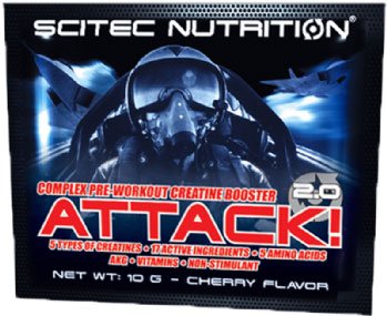 Attack! 2.0, 10 г, Scitec Nutrition. Разные формы креатина. 