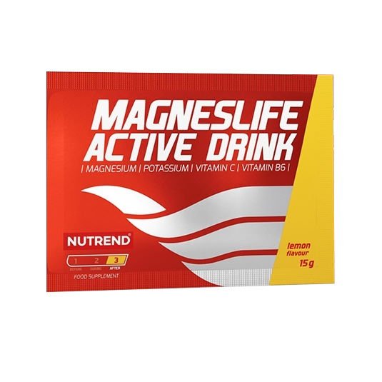 Витамины и минералы Nutrend MagnesLife Active Drink, 15 грамм Лимон,  ml, Nutrend. Vitamins and minerals. General Health Immunity enhancement 