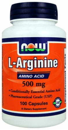 L-Arginine 500 mg, 100 pcs, Now. Arginine. recovery Immunity enhancement Muscle pumping Antioxidant properties Lowering cholesterol Nitric oxide donor 