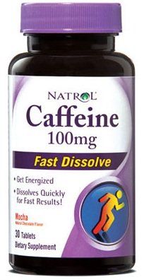 Caffeine Fast Dissolve, 30 шт, Natrol. Кофеин. Энергия и выносливость Увеличение силы 