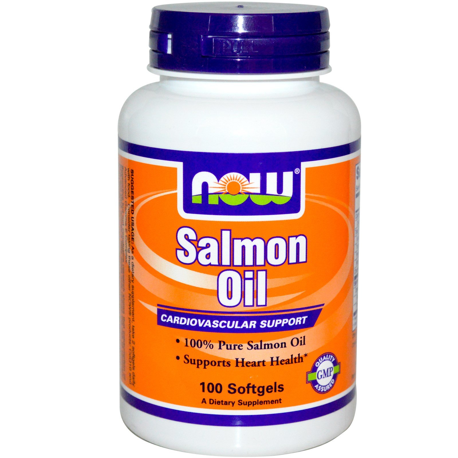 Salmon Oil, 100 pcs, Now. Omega 3 (Fish Oil). General Health Ligament and Joint strengthening Skin health CVD Prevention Anti-inflammatory properties 