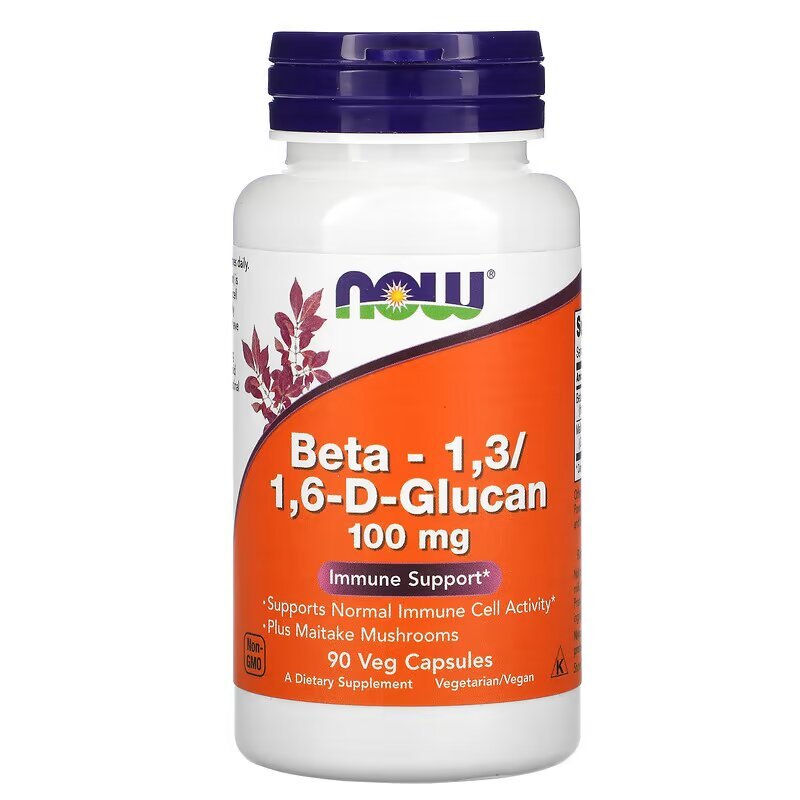 Натуральная добавка NOW Beta-1.3/1.6-D-Glucan 100 mg, 90 вегакапсул,  мл, Now. Hатуральные продукты. Поддержание здоровья 