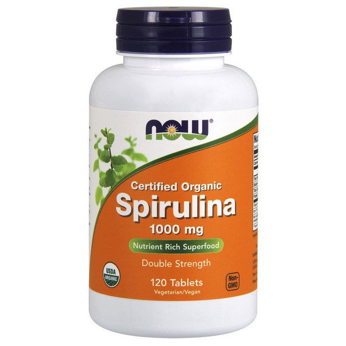 Спирулина Now Foods Spirulina 1000 mg certified organic (120 таб) нау фудс,  мл, Now. Спирулина. Поддержание здоровья 