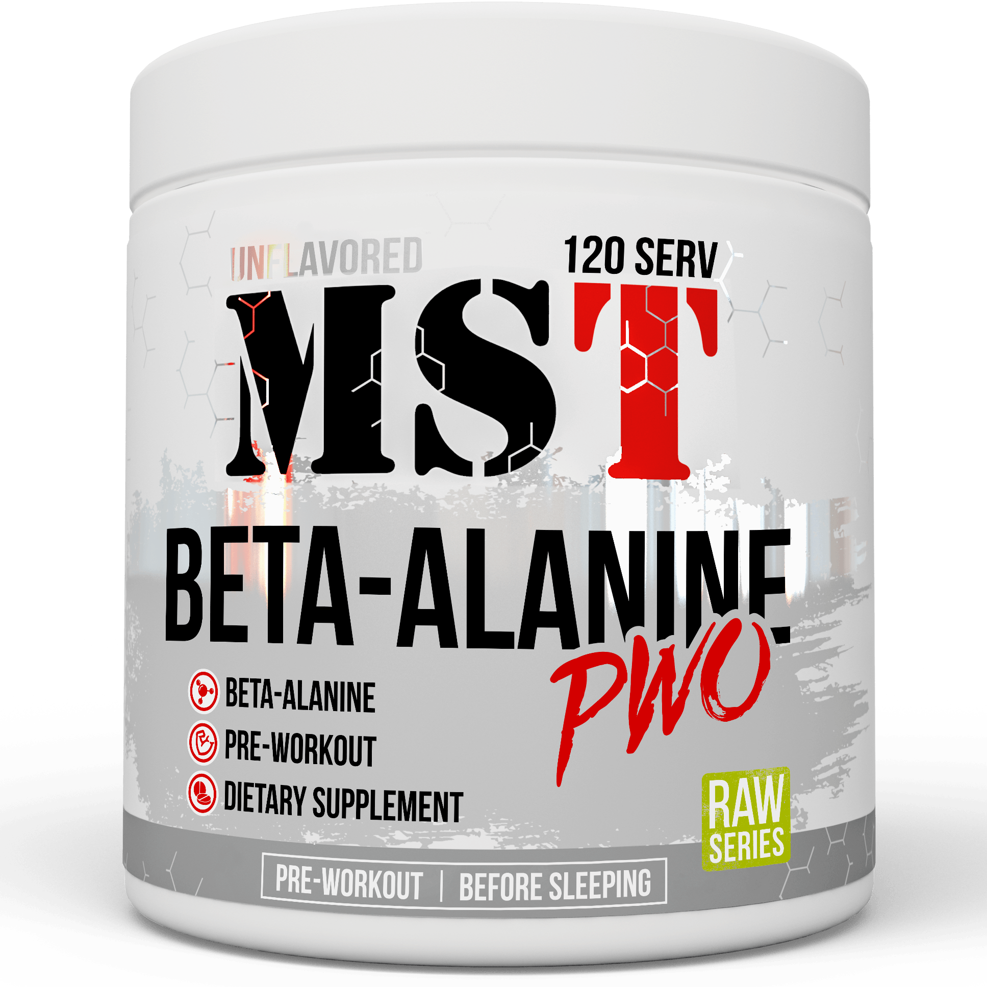 Beta-Alanine PWO, 300 г, MST Nutrition. Бета-Аланин. 