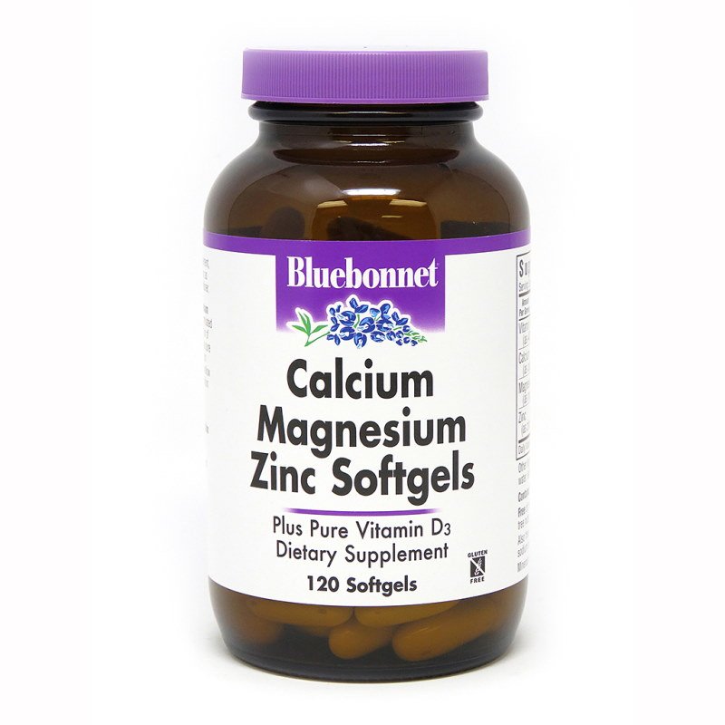Витамины и минералы Bluebonnet Calcium Magnesium Zinc, 120 капсул,  мл, Bluebonnet Nutrition. Витамины и минералы. Поддержание здоровья Укрепление иммунитета 