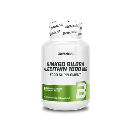Натуральная добавка BioTech Ginkgo Biloba + Lecithin, 90 капсул,  мл, BioTech. Hатуральные продукты. Поддержание здоровья 