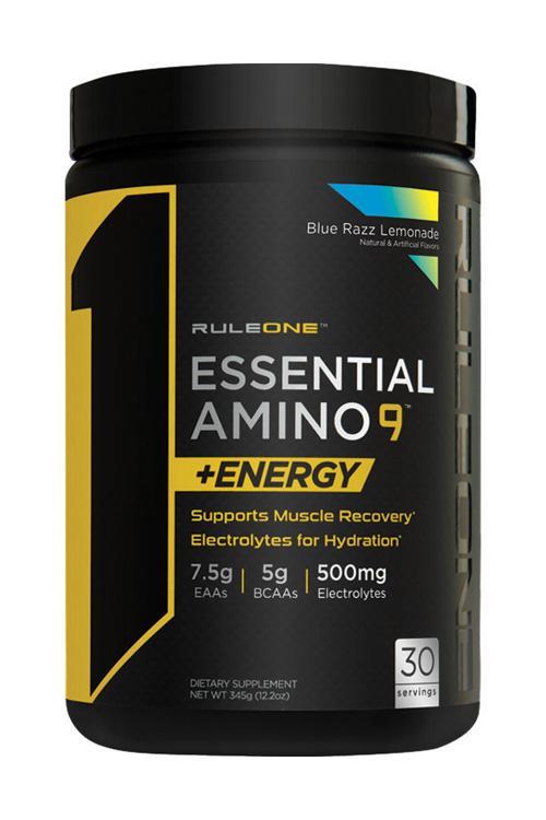Rule One Proteins Комплекс аминокислот R1 (Rule One) Essential Amino 9 + Energy 345 грамм Лимонад из голубой малины, , 