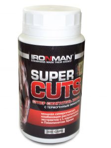 Супер сжигатель жира - Super Cuts, 300 шт, Ironman. L-карнитин. Снижение веса Поддержание здоровья Детоксикация Стрессоустойчивость Снижение холестерина Антиоксидантные свойства 