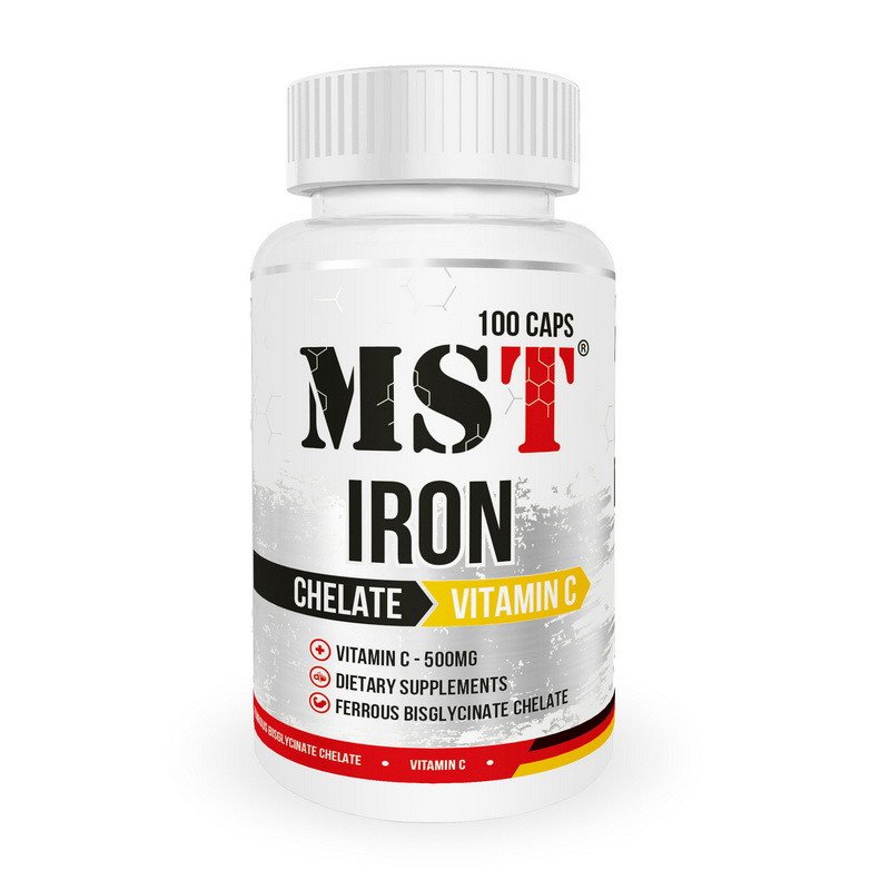 MST Nutrition Железо MST Iron Chelate Vitamin C 100 капсул, , 