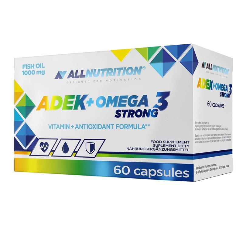 Омега 3 AllNutrition ADEK + Strong Omega 3 60 капсул,  ml, AllNutrition. Omega 3 (Fish Oil). General Health Ligament and Joint strengthening Skin health CVD Prevention Anti-inflammatory properties 
