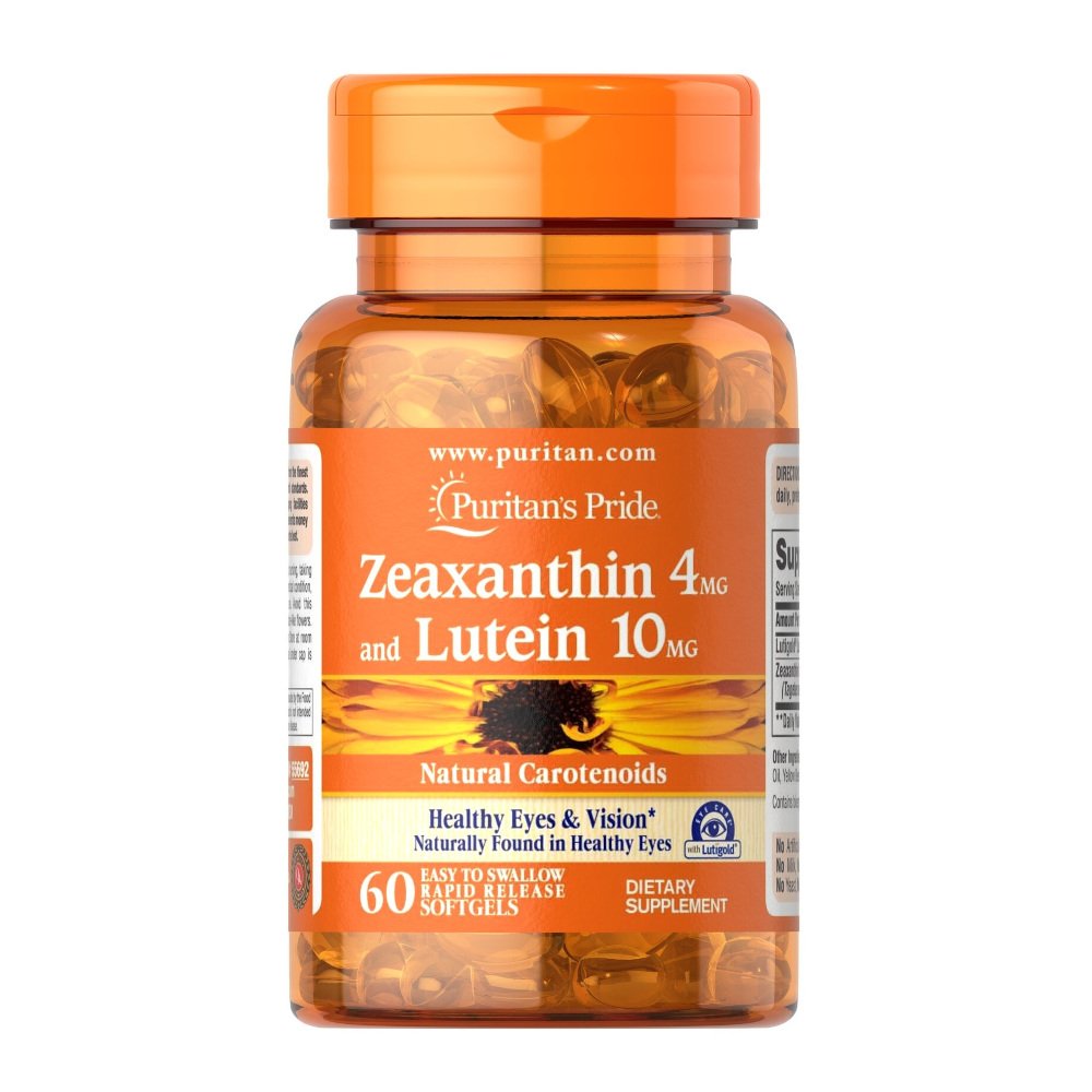 Puritan's Pride Натуральная добавка Puritan's Pride Zeaxanthin 4 mg with Lutein 10 mg, 60 капсул, , 