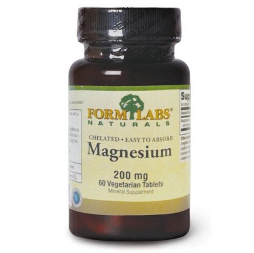 Витамины и минералы Form Labs Chelated Magnesium 200 mg, 60 таблеток,  ml, Form Labs. Vitamins and minerals. General Health Immunity enhancement 
