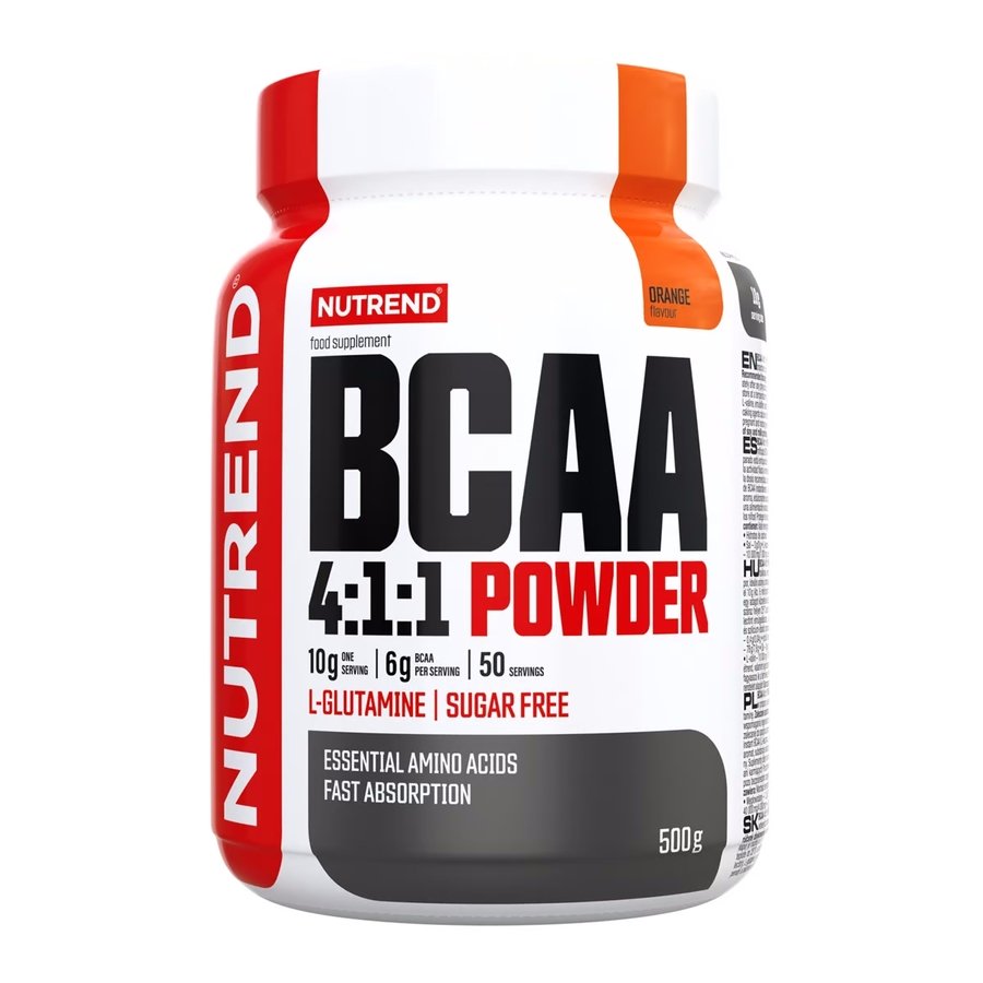 Аминокислота BCAA Nutrend BCAA 4:1:1, 500 грамм Апельсин,  мл, Nutrend. BCAA. Снижение веса Восстановление Антикатаболические свойства Сухая мышечная масса 