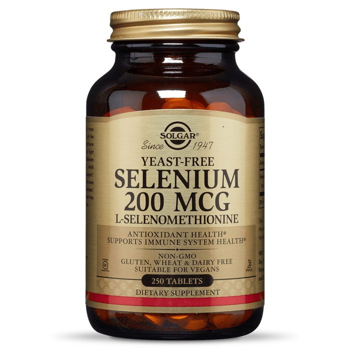 Витамины и минералы Solgar Yeast-Free Selenium 200 mcg, 250 таблеток,  мл, Solaray. Селен. Поддержание здоровья Укрепление иммунитета Здоровье кожи Укрепление волос и ногтей 