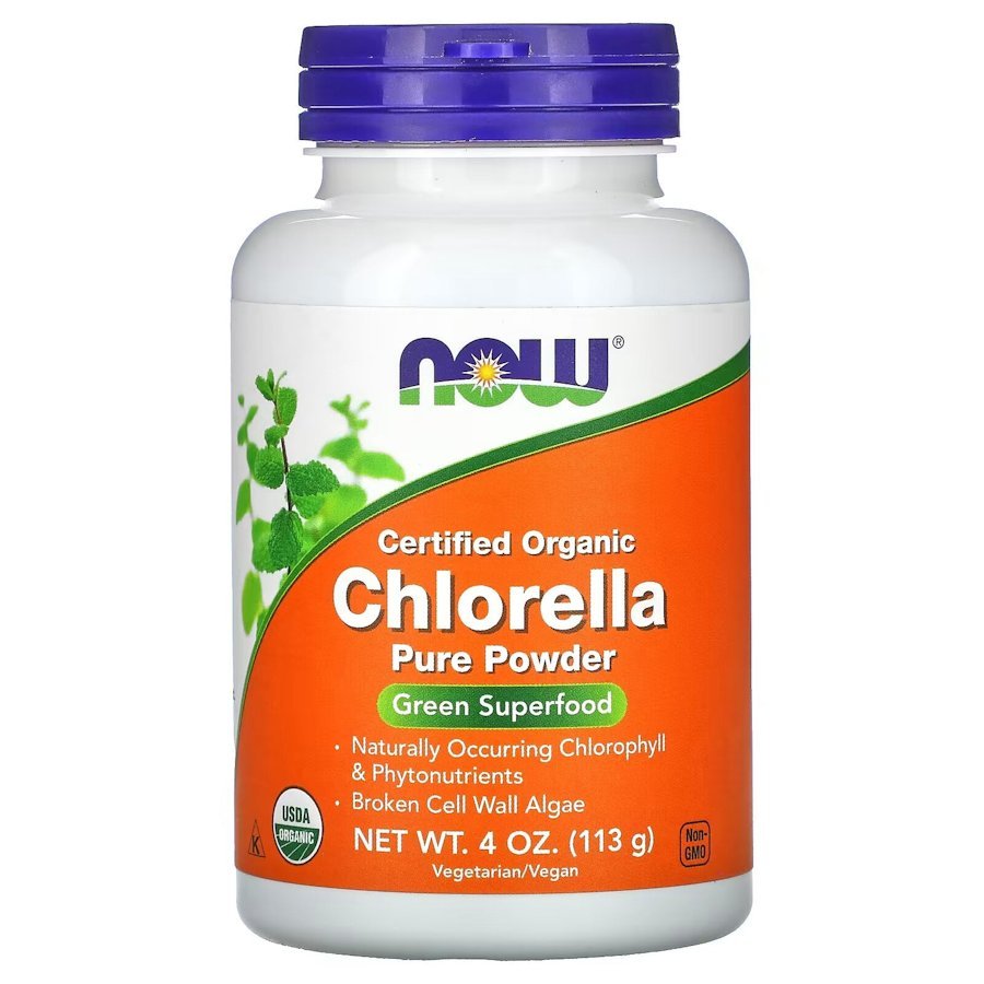 Now Натуральная добавка NOW Certified Organic Chlorella Powder, 113 грамм, , 113 