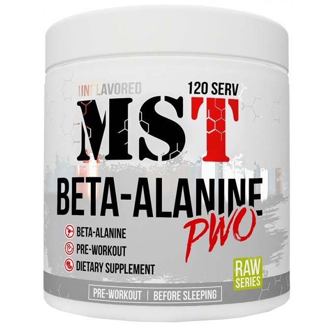 Предтренировочный комплекс MST Beta-Alanine PWO, 300 грамм,  мл, MST Nutrition. Предтренировочный комплекс. Энергия и выносливость 