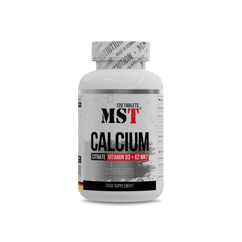 Витамины и минералы MST Calcium Citrate + Vitamin D3 + K2 MK7,  120 таблеток,  мл, MST Nutrition. Витамины и минералы. Поддержание здоровья Укрепление иммунитета 
