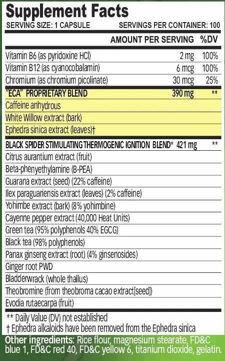 Black Spider, 100 pcs, Cloma Pharma. Fat Burner