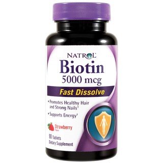 Biotin 5000 mcg Fast Dissolve, 90 шт, Natrol. Биотин. Снижение веса Поддержание здоровья Здоровье кожи Укрепление волос и ногтей Ускорение метаболизма 