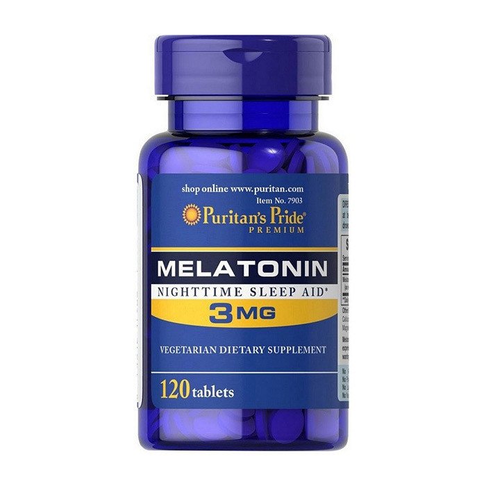 Мелатонин Puritan's Pride Melatonin 3 mg (120 табс) пуританс прайд,  мл, Puritan's Pride. Мелатонин. Улучшение сна Восстановление Укрепление иммунитета Поддержание здоровья 