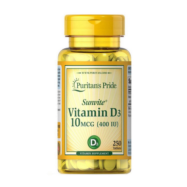 Puritan's Pride Vitamin D3 400 IU 250 Tabs,  мл, Puritan's Pride. Витамины и минералы. Поддержание здоровья Укрепление иммунитета 