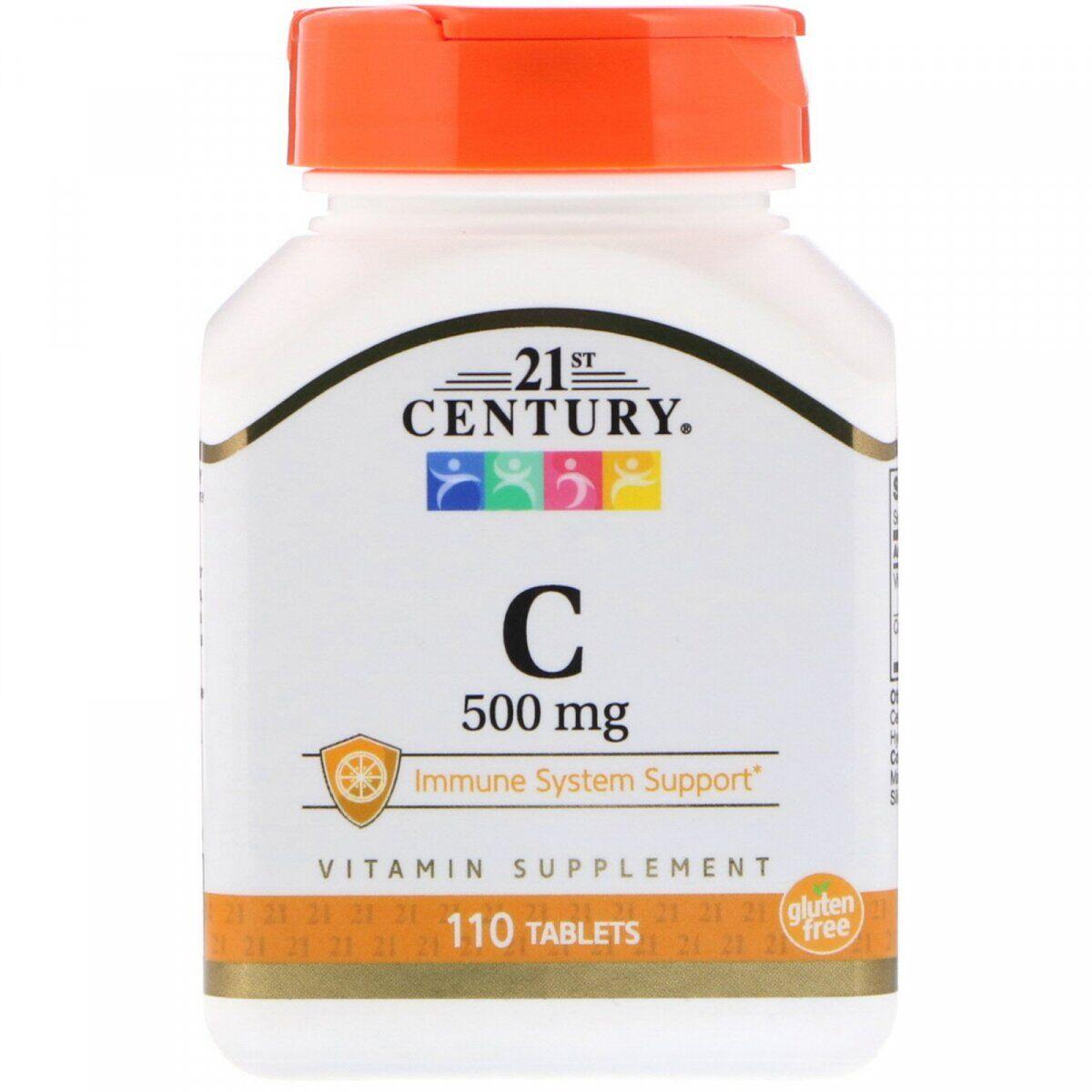 21st Century Vitamin C 500 mg 110 Tabs,  мл, 21st Century. Витамин C. Поддержание здоровья Укрепление иммунитета 