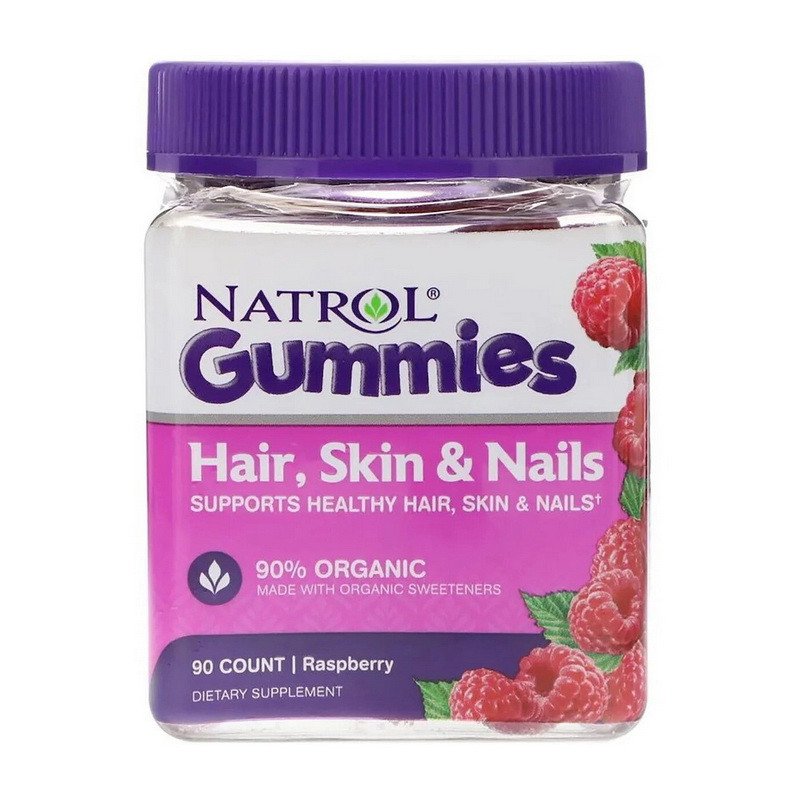 Natrol Биотин Натрол Natrol Gummies Hair, Skin & Nails (90 gummies, raspberry), , 90 
