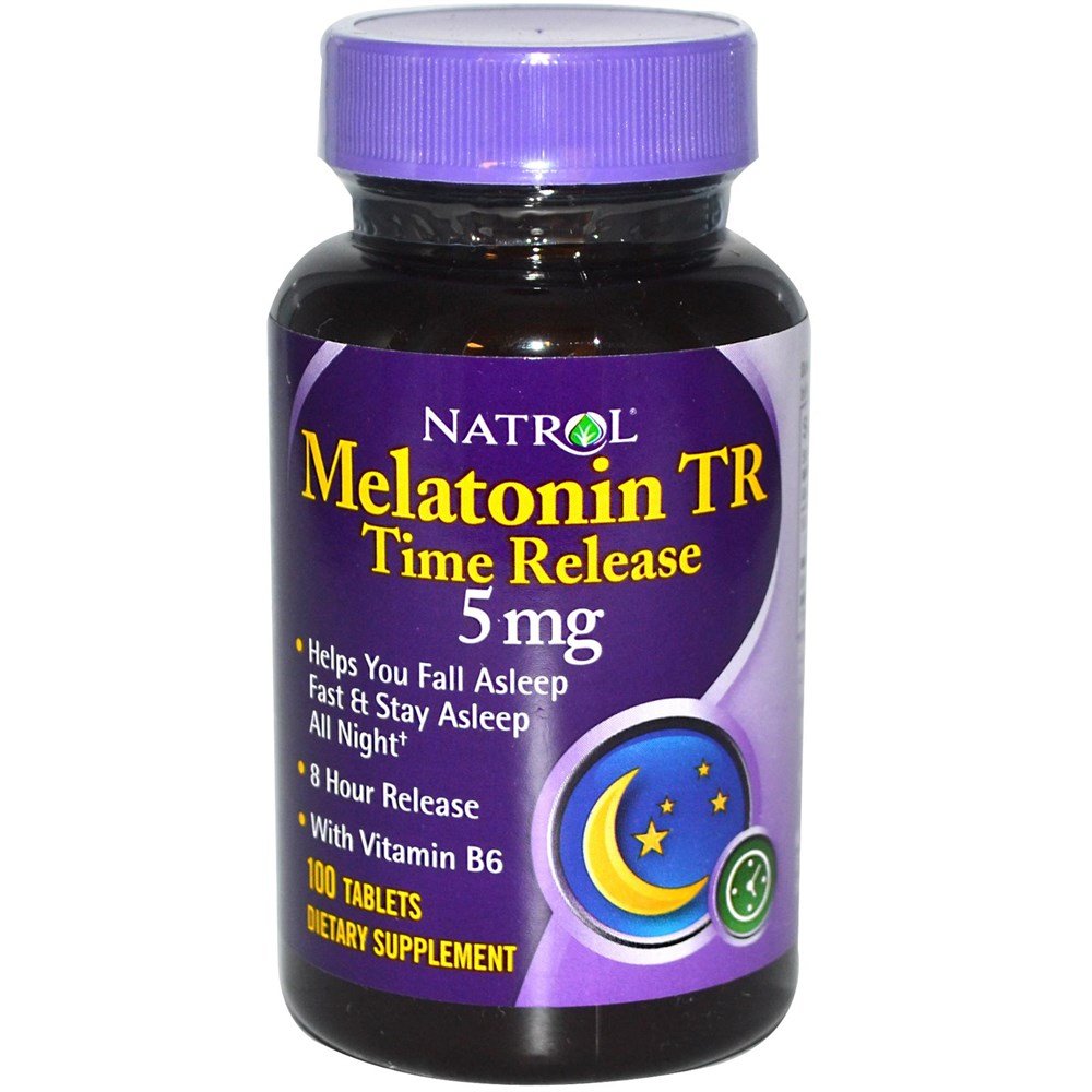 Melatonin Time Release 5 mg, 100 pcs, Natrol. Melatoninum. Improving sleep recovery Immunity enhancement General Health 