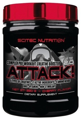 Attack! 2.0, 320 г, Scitec Nutrition. Предтренировочный комплекс. Энергия и выносливость 