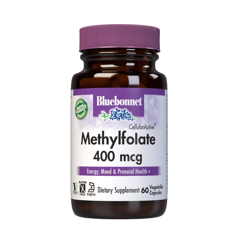Bluebonnet Nutrition Витамины и минералы Bluebonnet Cellular Active Methylfolate 400 mcg, 60 вегакапсул, , 